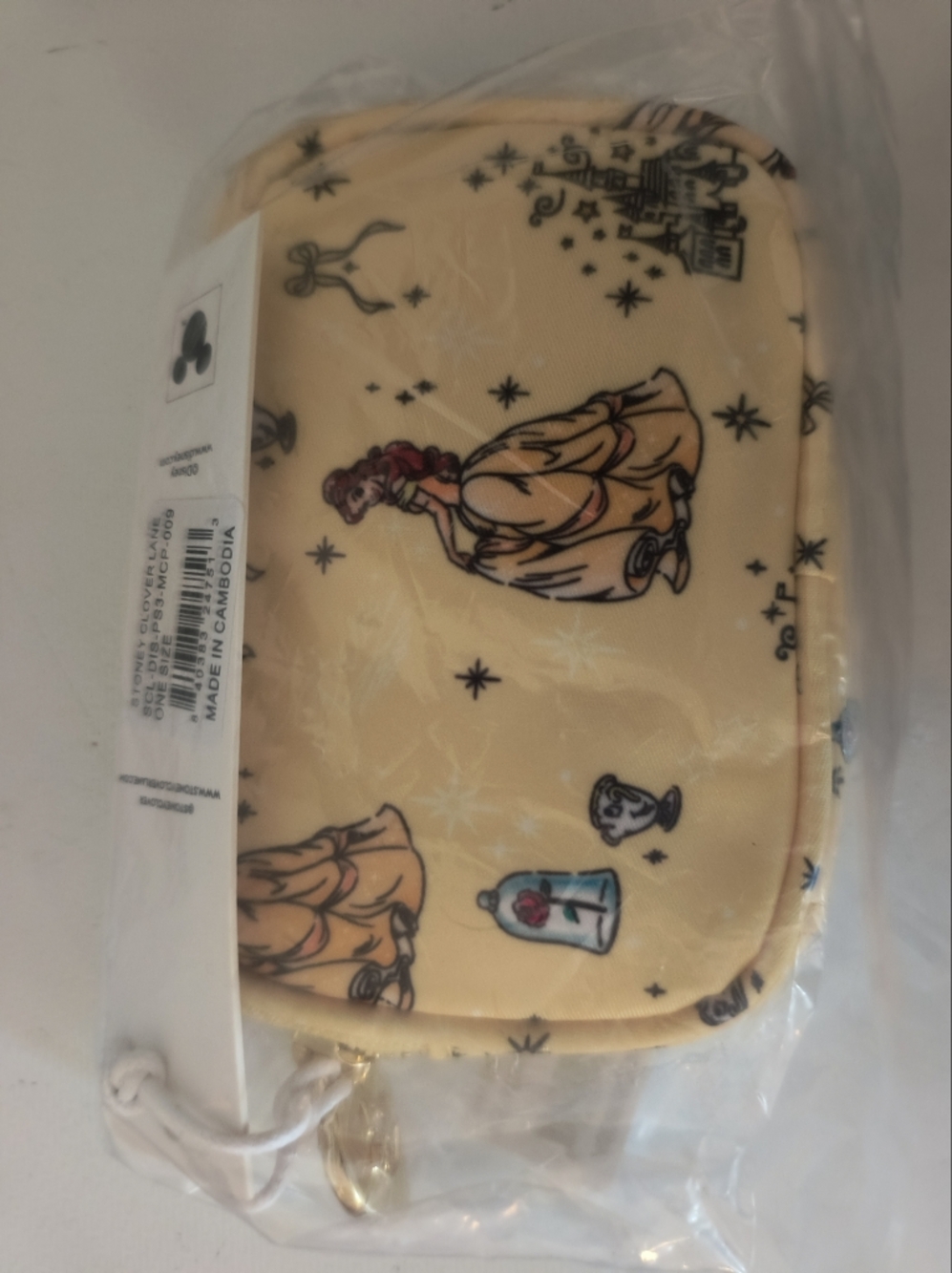 Stoney Clover Lane Beauty and the Beast Yellow Cosmetic Pouch Micro *Price Firm